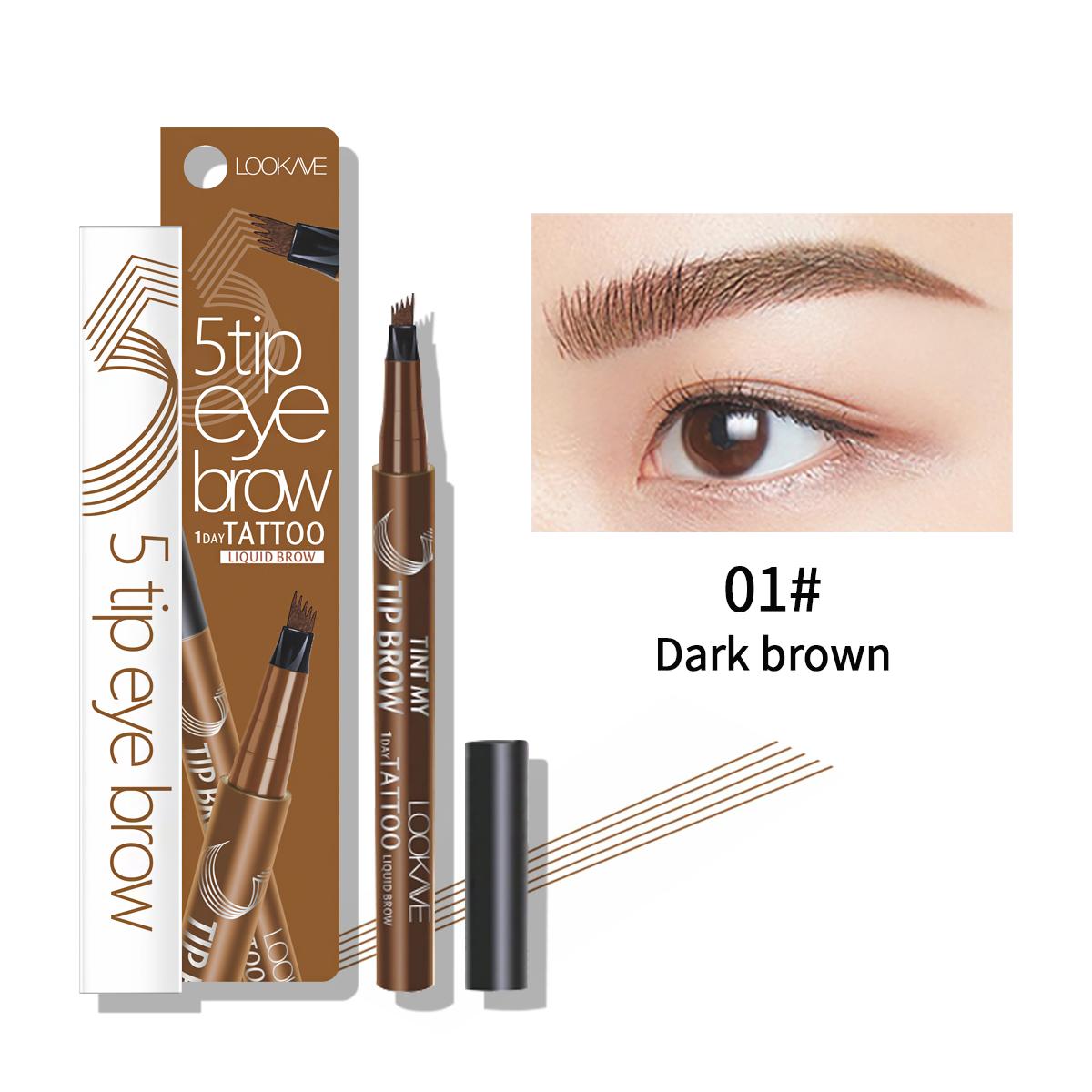 

5 кончиков для бровей, 1 день, жидкая татуировка для бровей, водостойкая долговечная ручка для бровей LK34E