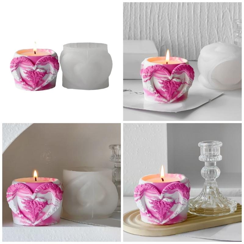 Candle Cup Mold Heart Shape Succulent Planter Moulds for Crafting Unique Candle Cup Suitable for Handmade Candle Cup