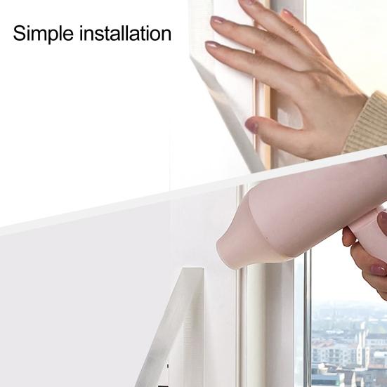 Fensterisolier-Set mit Reißverschluss Winter Thermoisolierte Fensterabdeckung mit Klebeband Wiederverwendbare Dicke Transparente Kunststofffolie zum Winterfestmachen