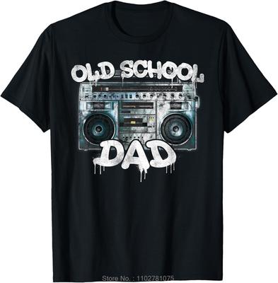 Old School Dad Oversized T-shirt Throwback 80s 90s Men's Clothing Boombox Graffiti Fitness T Shirt Funny Print Cotton Tshirt