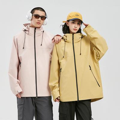 Jackets for Men and Women, Single-layer Hard Shell Jackets for Couples, Spring and Autumn Three-proof Outdoor Windproof and Waterproof Jackets