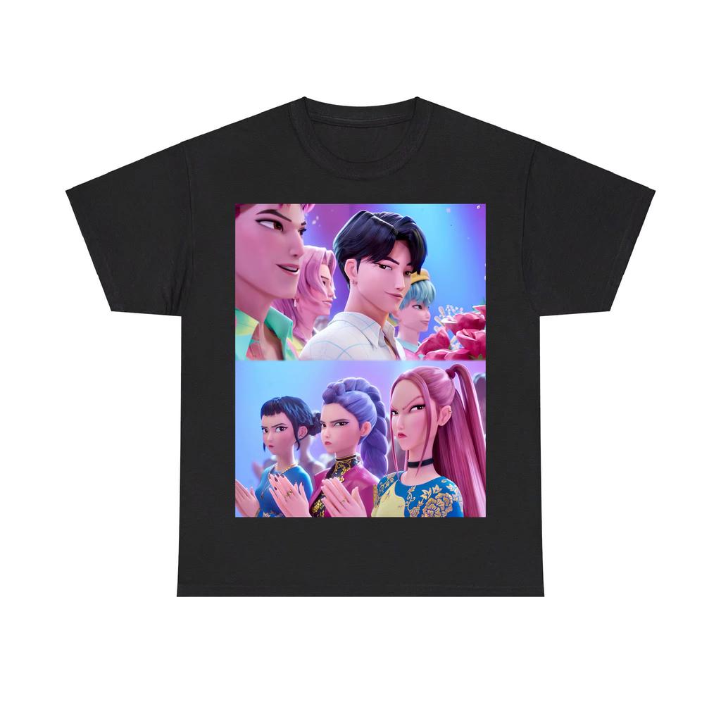 Anime Grafikdruck Herbst Reine Baumwolle Herren- und Damen-T-Shirt Kurzarm Street Fashion Trend Kleidung Kpop Ästhetik