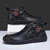 Casual Sneaker Loafers Casual Shoes High Boots Leather Winter Sport for Men Soft and Comfortable Non-slip Cotton-padded Shoes
