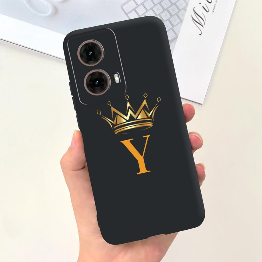 For Motorola Moto G85 Case 2024 New Luxury Initial Letters Soft Silicone Protective Cover For Moto G85 5G G 85 Shockproof Bumper