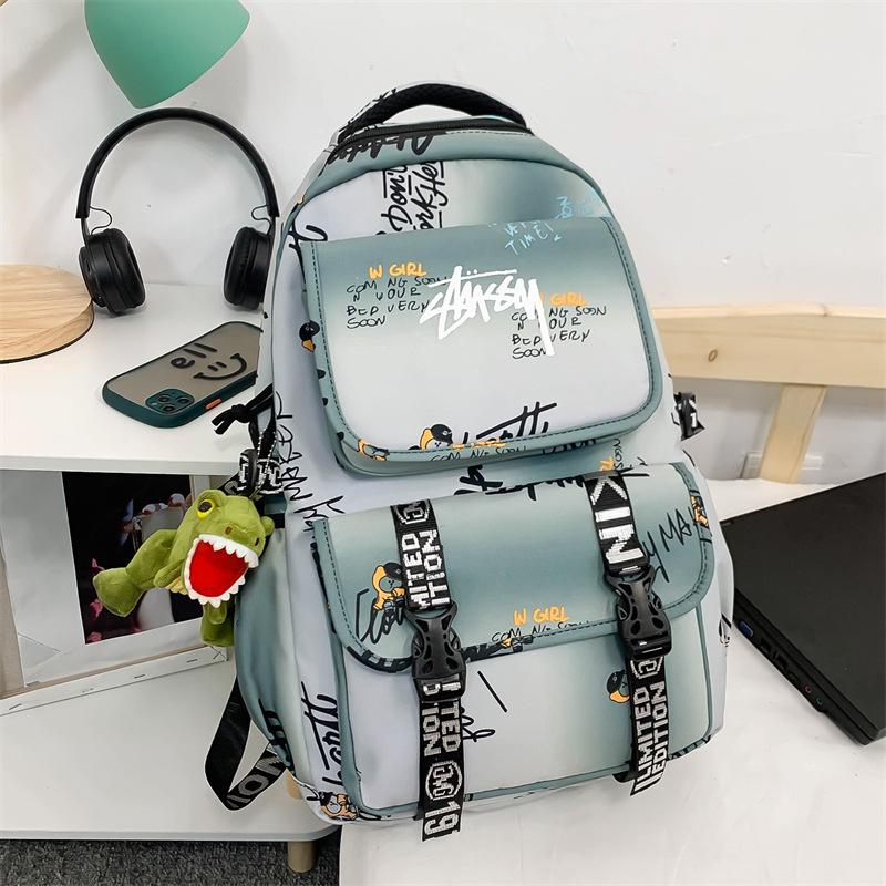 Spot Graffiti Streetwear Lightweight Backpack for Students & Casual Use