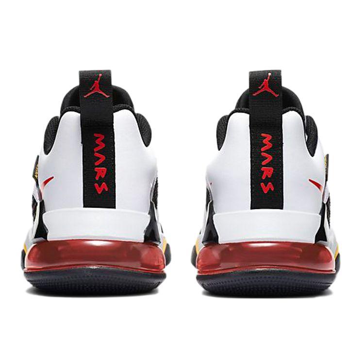 Jordan Mars 270 Low Leather Comfortable Versatile Non-Slip Shock Absorbing Low-Top Basketball Shoes Kids Sneaker White Green Orange DB5920-181