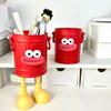 Cartoon Pen Holder Retro Sausage Mouth Bucket Plastic Pen Holder Large Capacity Desk Organizer for Stationery Makeup Brushes