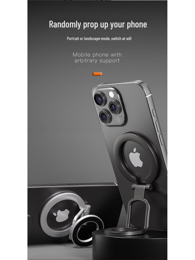 MagSafe Double-Sided Magnetic Phone Stand with Multifunctional Ring and All-Metal Design