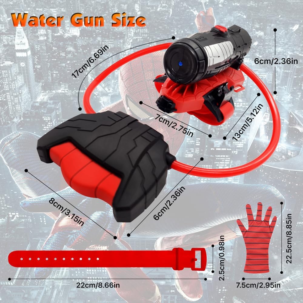 

Superhero Squirt Water Gun, Spider Web Shooters Toy, Summer Outdoor Toys for Kids, Wrist Water Sprayer Toy , Backyard Fun Gift красный