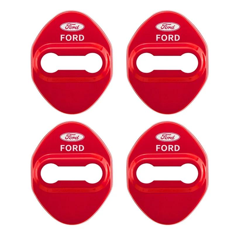 Autosticker 2026 Ford 4-delige set deurslotdecoratie beschermhoes embleemhouder voor Ford Kuga Territory Focus RS Escort Fiesta Mond
