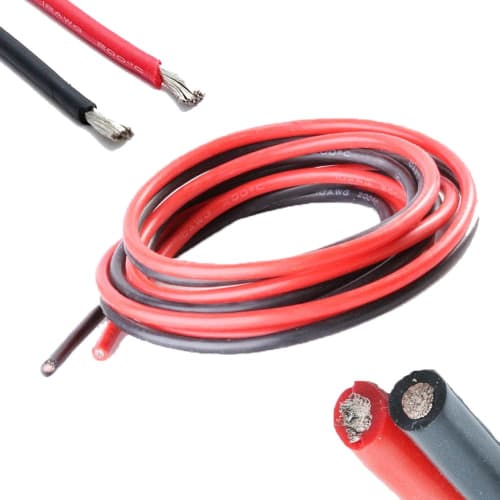 Boladge Pure Silicone Wire 14AWG Power Cable Battery Cable Tinned Copper Wire 14 Gauge RC Cable Cord (1 Meter in Black and 1 Meter in Red) (14AWG)