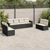 VidaXL Garden Lounge Set 8 Pcs with Cushions Black Braided Resin 3218836