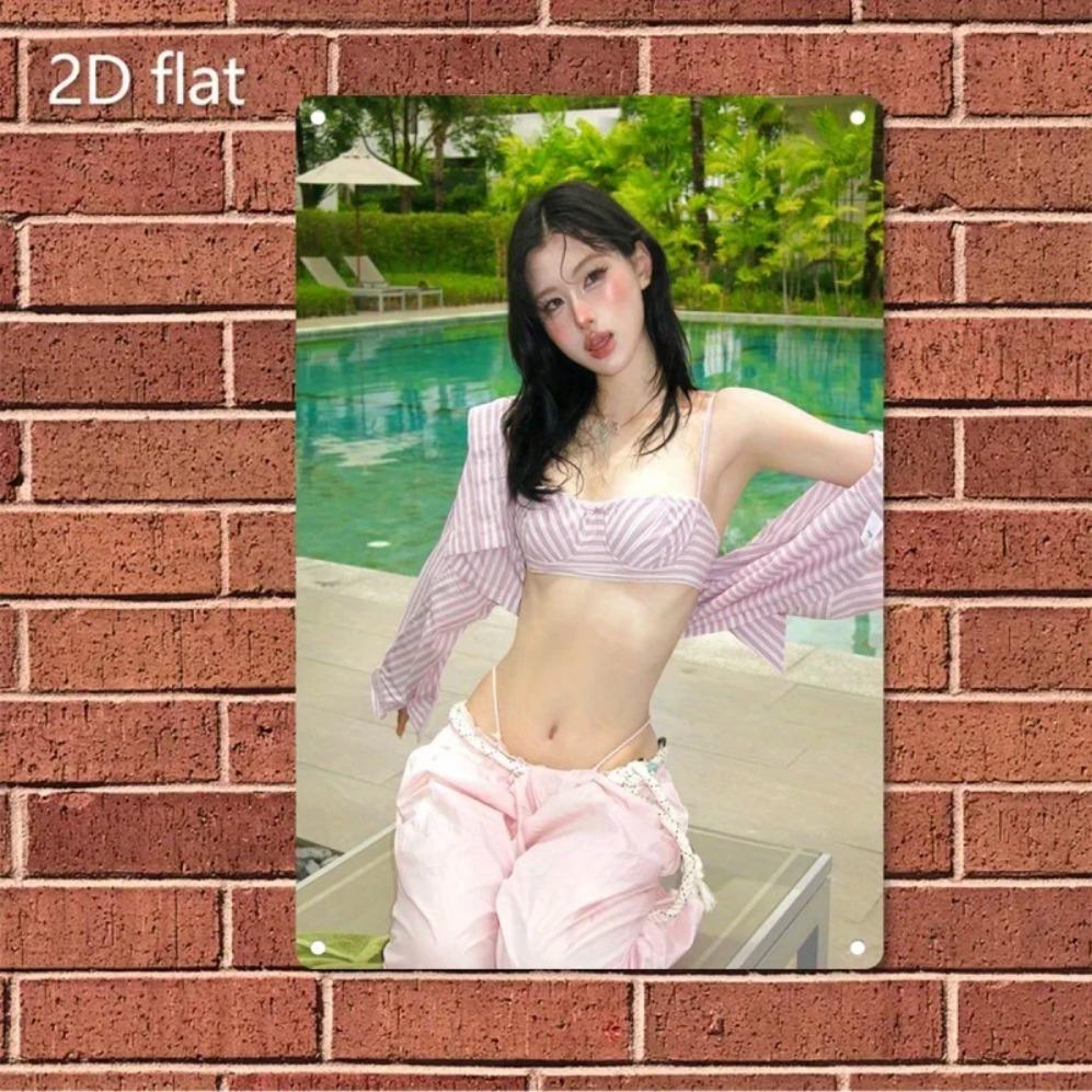 Vintage Metal Wall Sign Retro PinUp Girl Art Home Decor Poster Swimwear