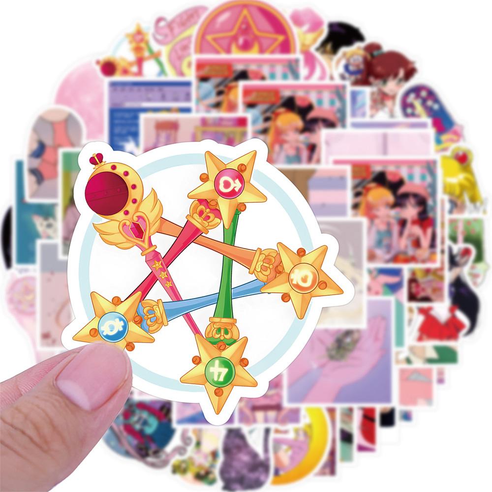 10/30/60pcs Cute Sailor Moon Anime Stickers Kawaii Beautiful Girls Cartoon Decals DIY Phone Diary Suitcase Kids Sticker Toy Gift