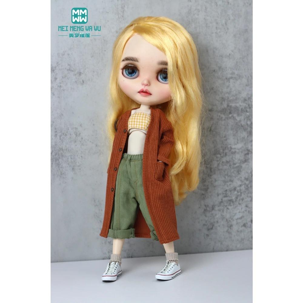 Clothes for doll Fashionable loose jeans, trench coat 28-30cm Blyth Azone OB22 OB24 doll accessories