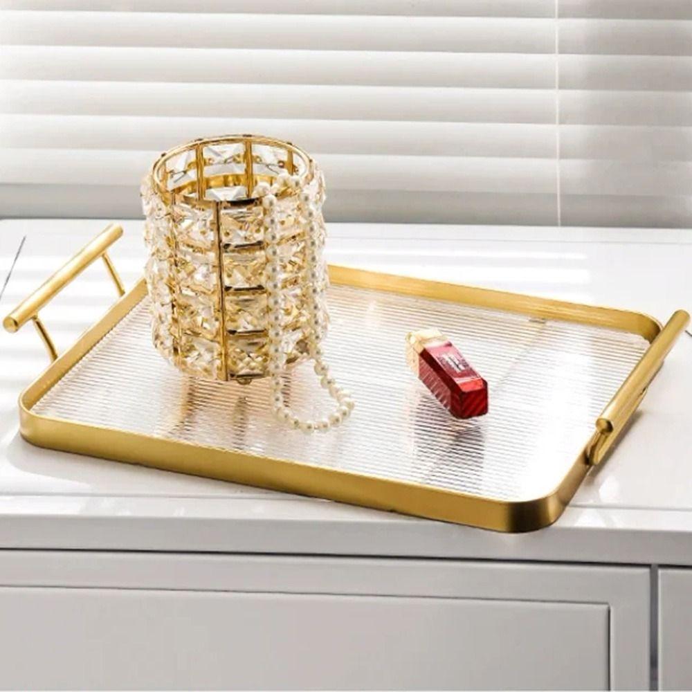 Rectangle Acrylic Serving Tray Leak-proof Clear Serving Platters  Tea Food
