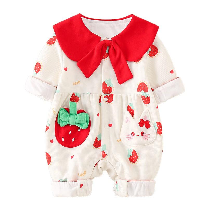 Baby Girl Cotton Long Sleeve Romper Outfit Set Newborn 0-12 Months
