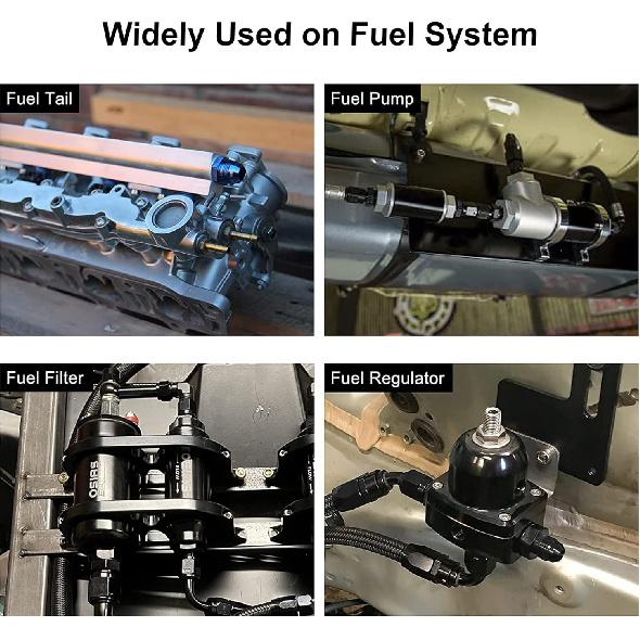 EVIL ENERGY 8AN Flare to 8AN ORB Male Swivel Adapter Fitting 90 Degree Black