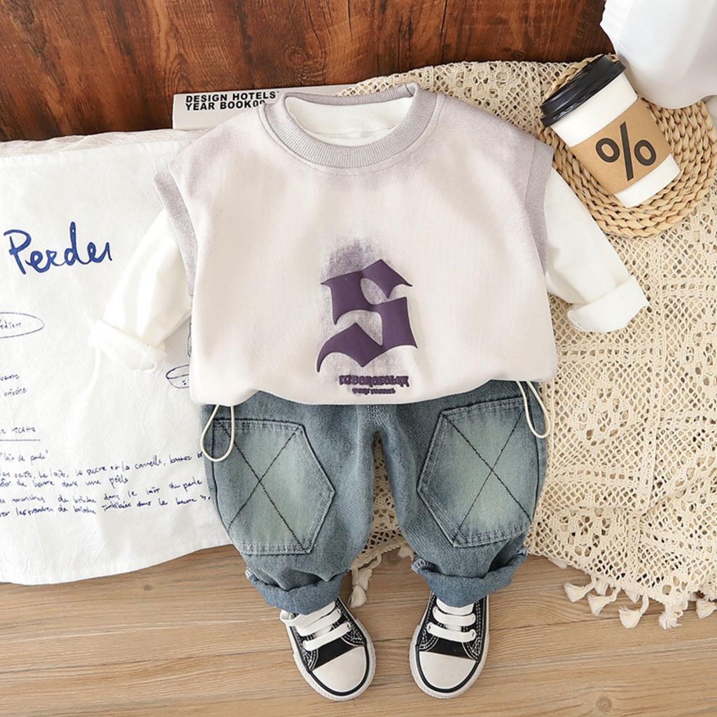 Uformelt langermet sett for barn, komfortable hverdagsantrekk