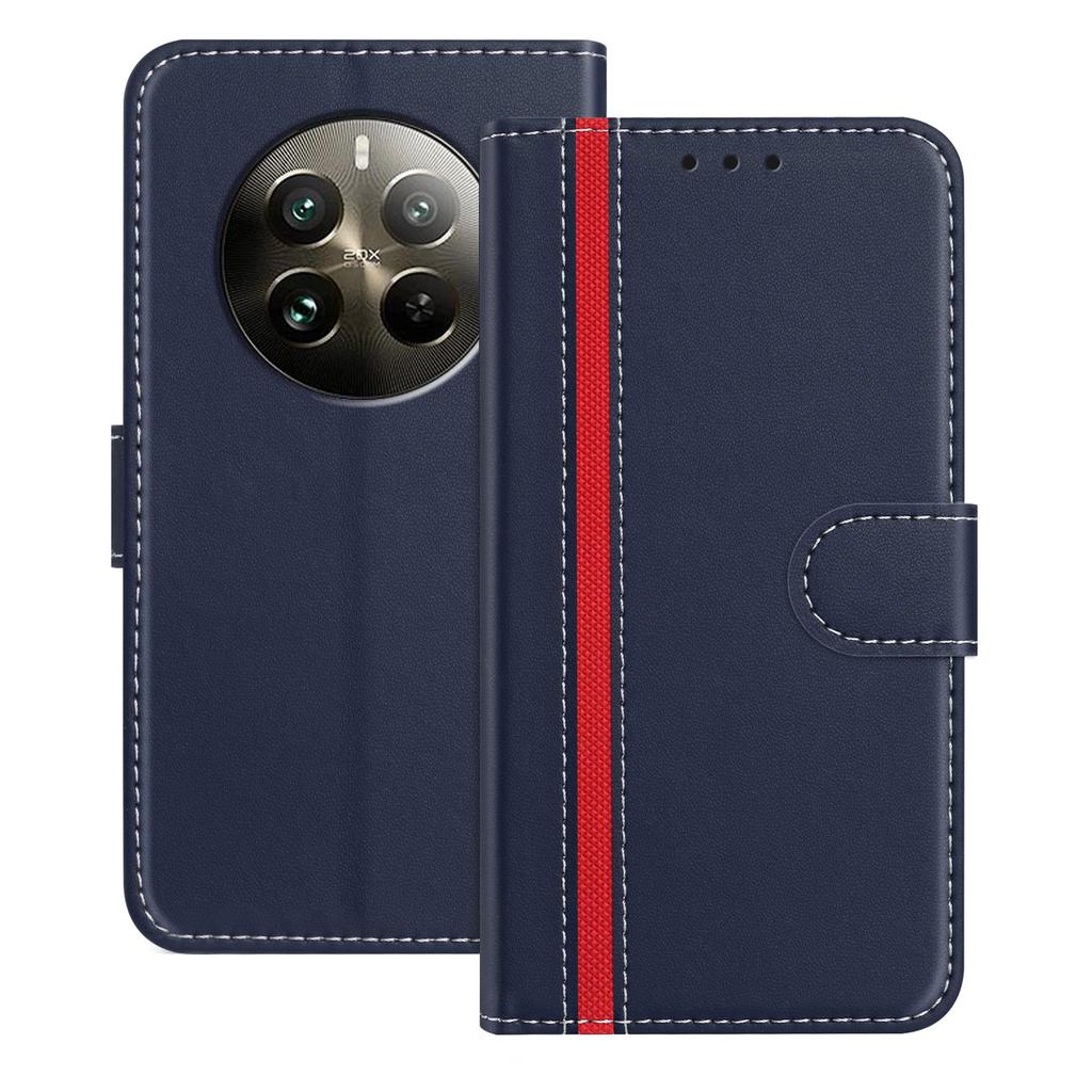 For Realme 12 Pro 5G Phone Cases Wallet Stand Color Splicing Leather Cover with Magnetic Clasp