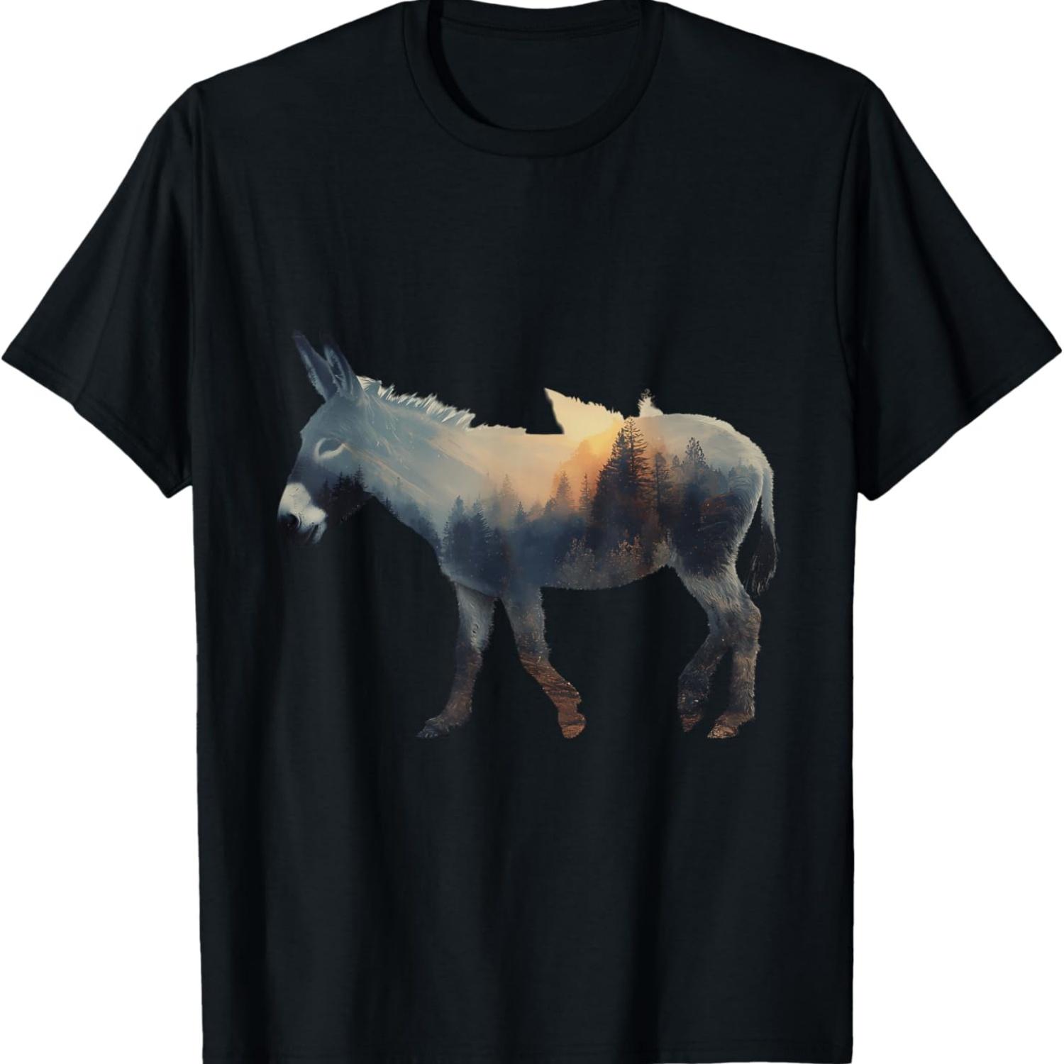 

Donkey Animal Art Portrait Wildlife Nature Donkey Lover T-Shirt (2) XXXXXL чорний