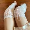 New Thigh High Socks Knit Lace Bowknot Autumn and Winter Thick Leg Warmers Stockings White Black Lolita Cute Over the Knee Socks