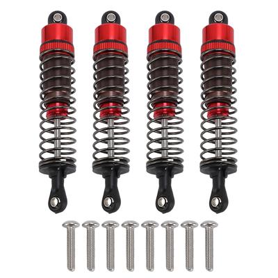 4PCS Oil Pressure Shock Absorbers Aluminum Alloy Model Vehicle Shock Damper Set for 1 10 Scale RC Car 85mm Red