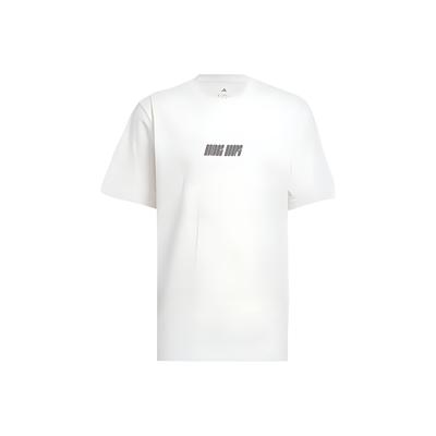 adidas Hoops Grafik T-Shirt Bequem Buchstaben Locker Kurzarm Feuchtigkeitstransportierend T-Shirt Herren Oberteile Weiß JI7104