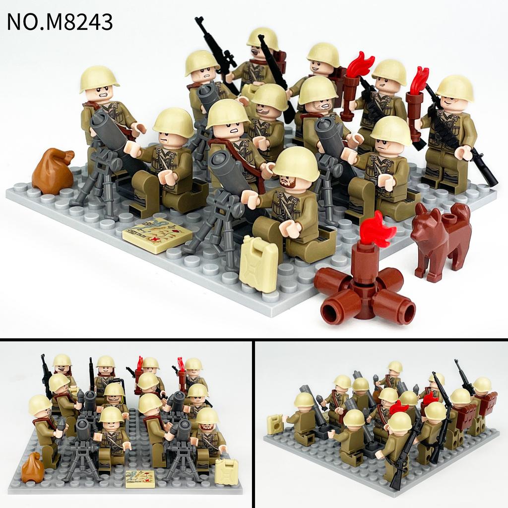 12 Stück MOC Militärserie Gebirgsterrän Feldarmee Bausteine Spielzeug
