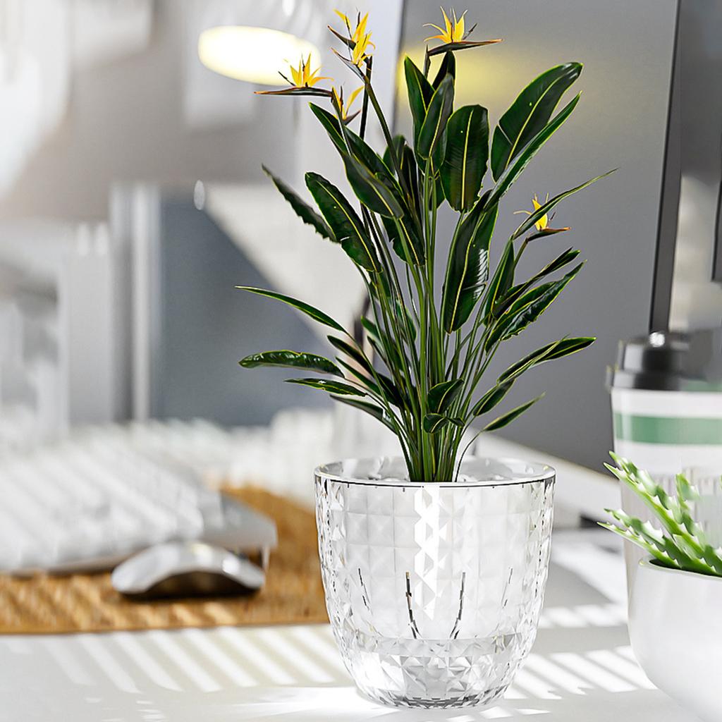 Hydroponic Plant Vase with Cotton Rope Plastic Creative Flowerpot Lazy Self Watering Vase Plant Pot for Home Garden Decoration