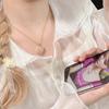Opal Heart Necklace  Castle Necklace For Women Girls Rose Quartz Barbie Necklace Jewelry Accessories Gift
