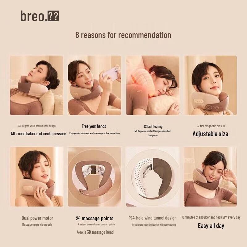 breo Neck C2 Smart Neck Massager with Red Light & Bluetooth