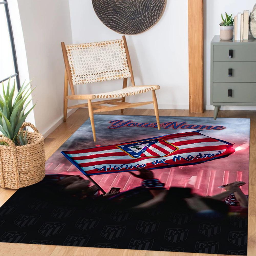 Atletico Madrid Customizable Name Carpet Perfect for Decorate room Living Rooms Outdoor Bedrooms Anti-slip Rug Decorate Offices Gift for Festivals