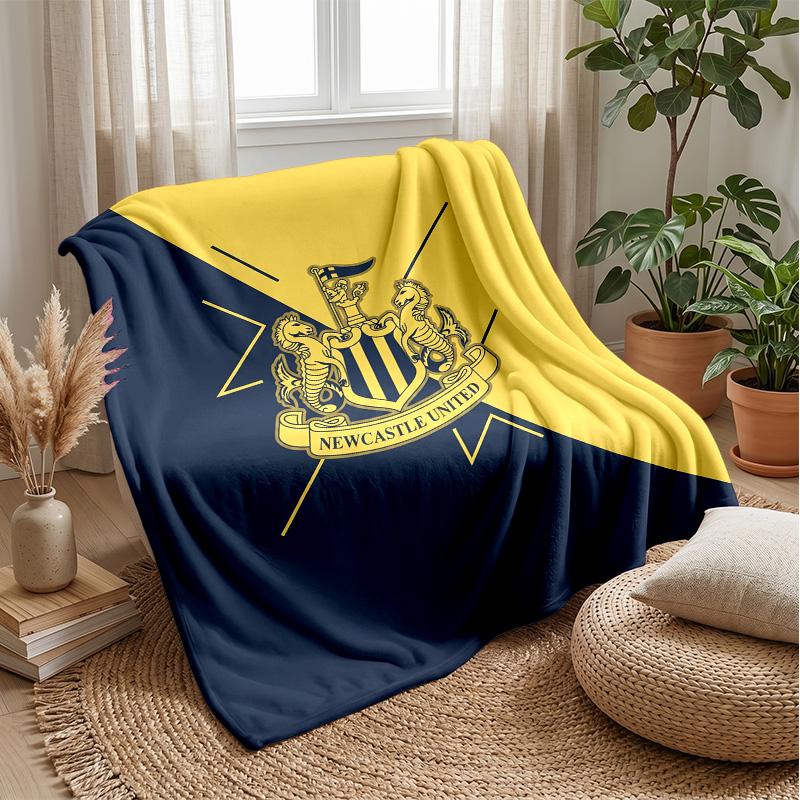 Coperta in Flanella con Stampa del Newcastle United Football, Coperta Morbida Calda Leggera per Divano Letto Campeggio