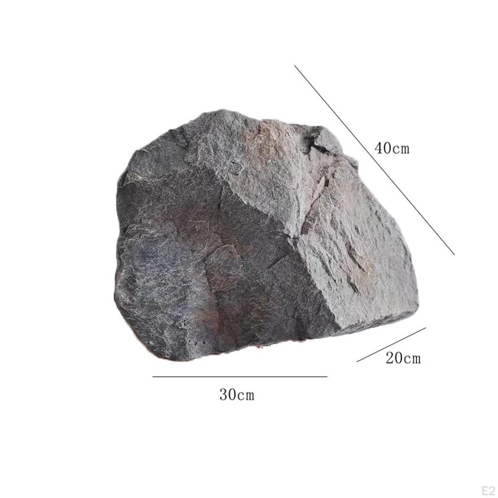 Foam Boulder Lightweight Faux Rock Rugged Surface Stone for Garden Display Gray 1