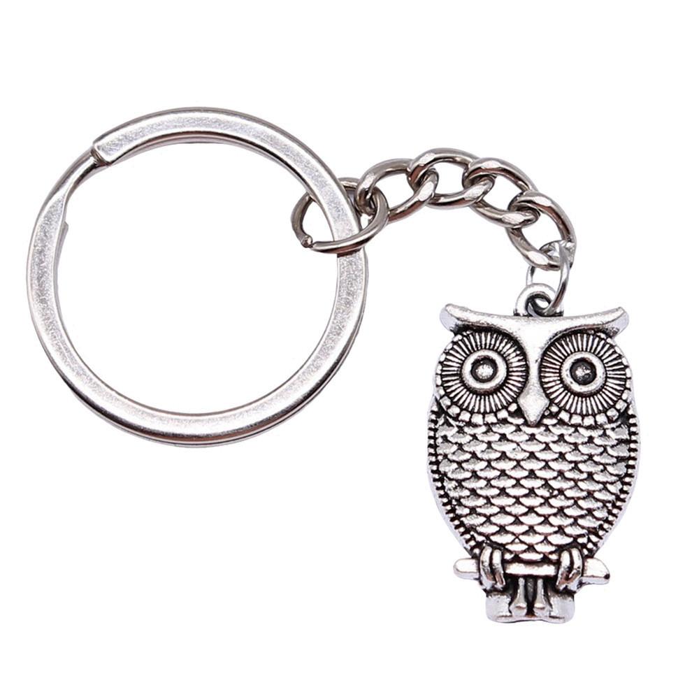 Pfauen Emaille Charms Eulen Schlüsselanhänger Vogel Anhänger Schlüsselring 28mm