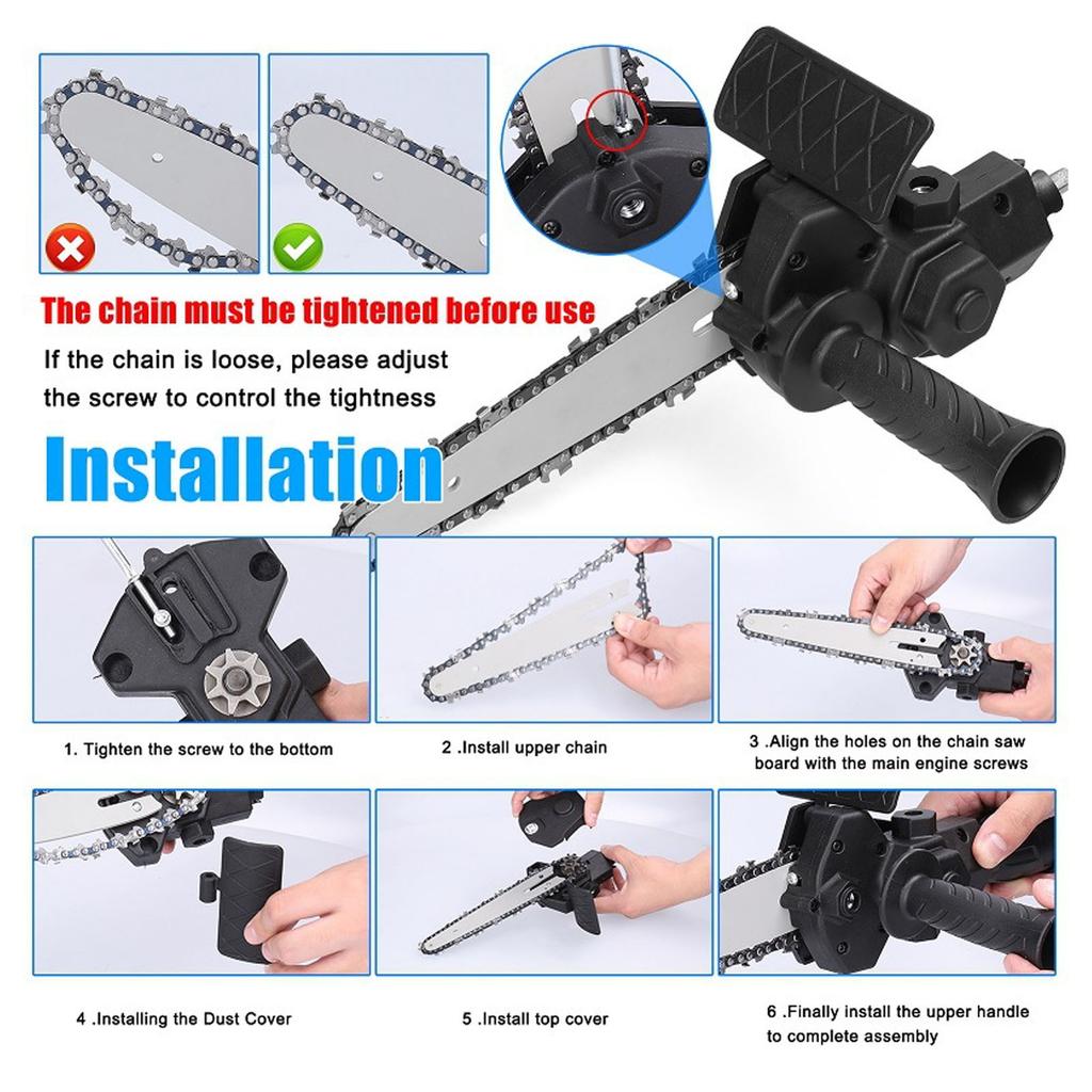 Saw Conversion Head Adapter Stainless Steel Plastic Handle Easy Assembly Electric Drill to Saw Adapter for