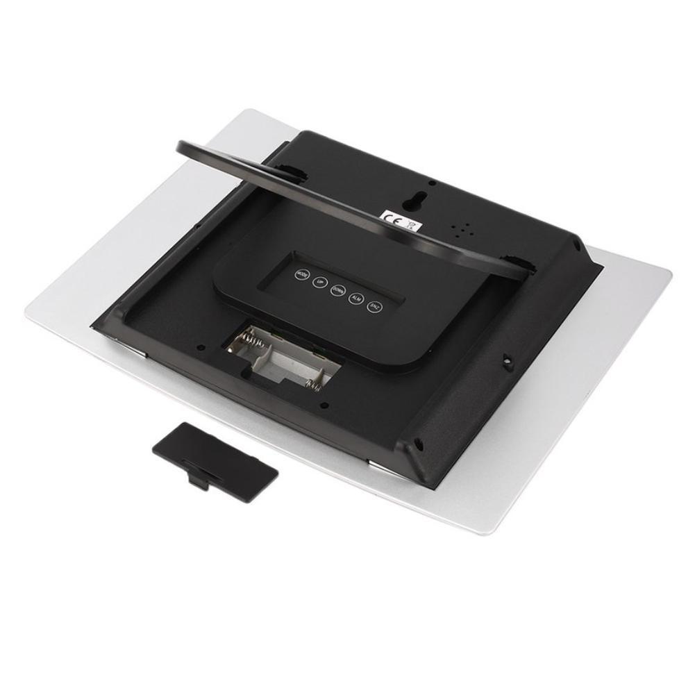 Digital LCD Home Office Decor Wall Clock Indoor Temperature Metal Wall Clock Day Wall Clock Bathroom Wall Clock