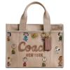 X Peanuts Snoopy Prieteni Cargo 26 Broderie Design Logo Brand Pânză și Satin Geantă Tote Femei geantă tote Profund-Natural Multicolor CBH43-B4TXJ