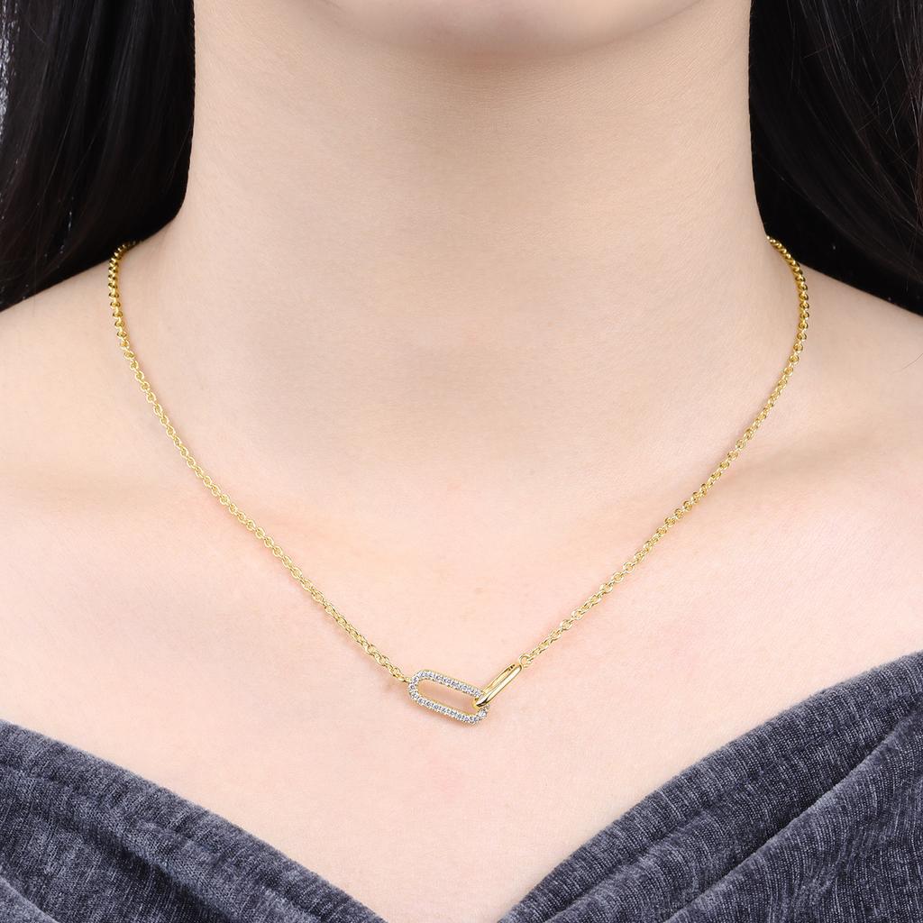 Orstarry   Copper Exquisite Versatile Double Ring Necklace Pendant Necklace For Women Birthday Gifts  Fine Jewelry