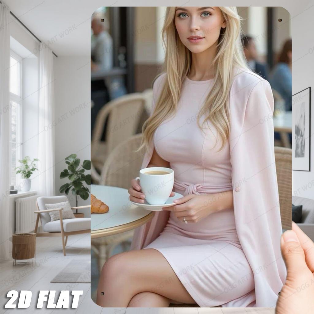 Vintage Metallschild 8x12 Zoll Retro Café Wandkunst Dekoration für Zuhause Bar Büro Garage Kein Werkzeug Einfach aufhängen