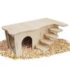 Hamster Wooden House Multi Chamber Small Animal Hideout Hut Chew Cage Toy for Syrian Mice Gerbils Hamster Mouse Dwarf
