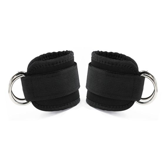 2 szt. Fitness mankiet na kostkę z pierścieniem typu D regulowany mężczyźni kobiety ćwiczenia bioder trening siłowy akcesoria do taśm oporowych paski na kostkę domowa siłownia trening
