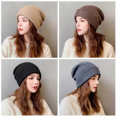 Hohe Qualität Herbst Winter Gestrickte Hüte Für Frauen Dicke Warme Skullies Beanie Hüte Einfarbig Outdoor Winddicht Ski Hedging Caps