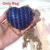 Mini Borsa a Mano a Forma di Cuore d'Amore con Decorazioni di Diamanti Acqua Scintillante per Uso Quotidiano