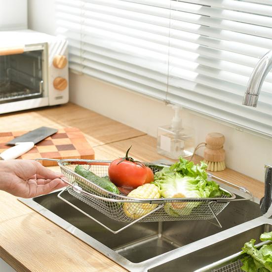 Sink Strainer Drain Basket Strong Load-bearing Retractable Design Multi-purpose Expandable Sink