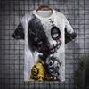 Fashion Casual Versatile Short Sleeve Printed Pattern Crew Neck Comfortable T-Shirt Men's Top