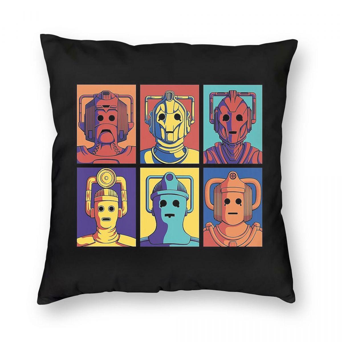 Cyberpop Evolution Cybermen Square Pillowcase Polyester Linen Velvet Creative Zip Decorative Home Cushion Cover 30x30cm