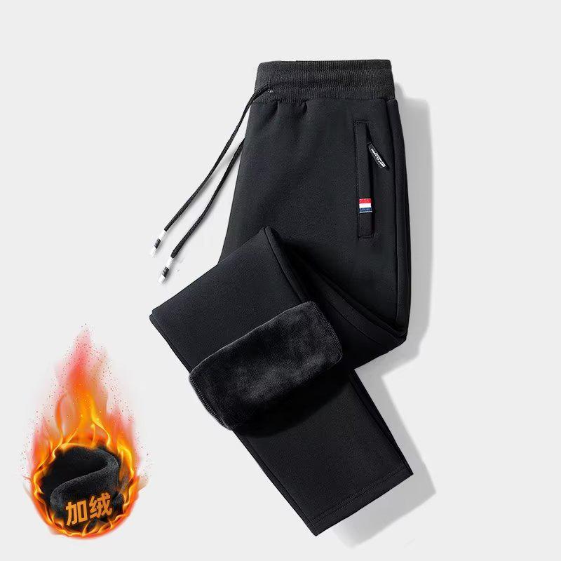 

Трендовые мужские спортивные брюки прямого кроя 2023 года с бархатной подкладкой 4XL чёрный