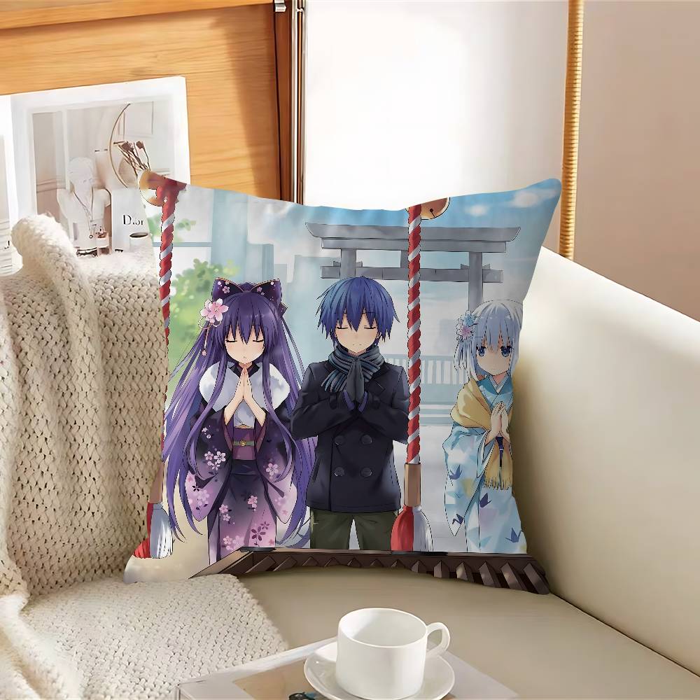 Anime D-DATE-A-LIVES Stitch Lucky Dragon Pillow Cover Sofa Cushion Cover Home Room Decoration Children Gift